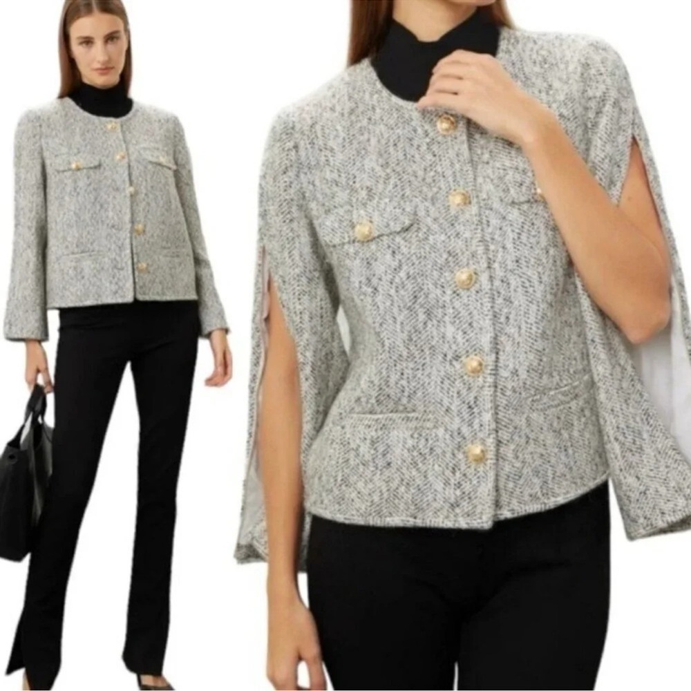 Derek Lam Collective Gray Wool Blend Convertible Blazer
